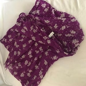 Floral Purple Scarf 100% Cotton
